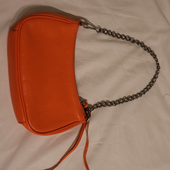 WOMEN'S LE CAGOLE MINI BAG WITH CHAIN IN ORANGE - Picture 2 of 3